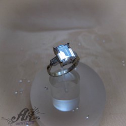 Сребърен дамски пръстен с циркони  R-1065
